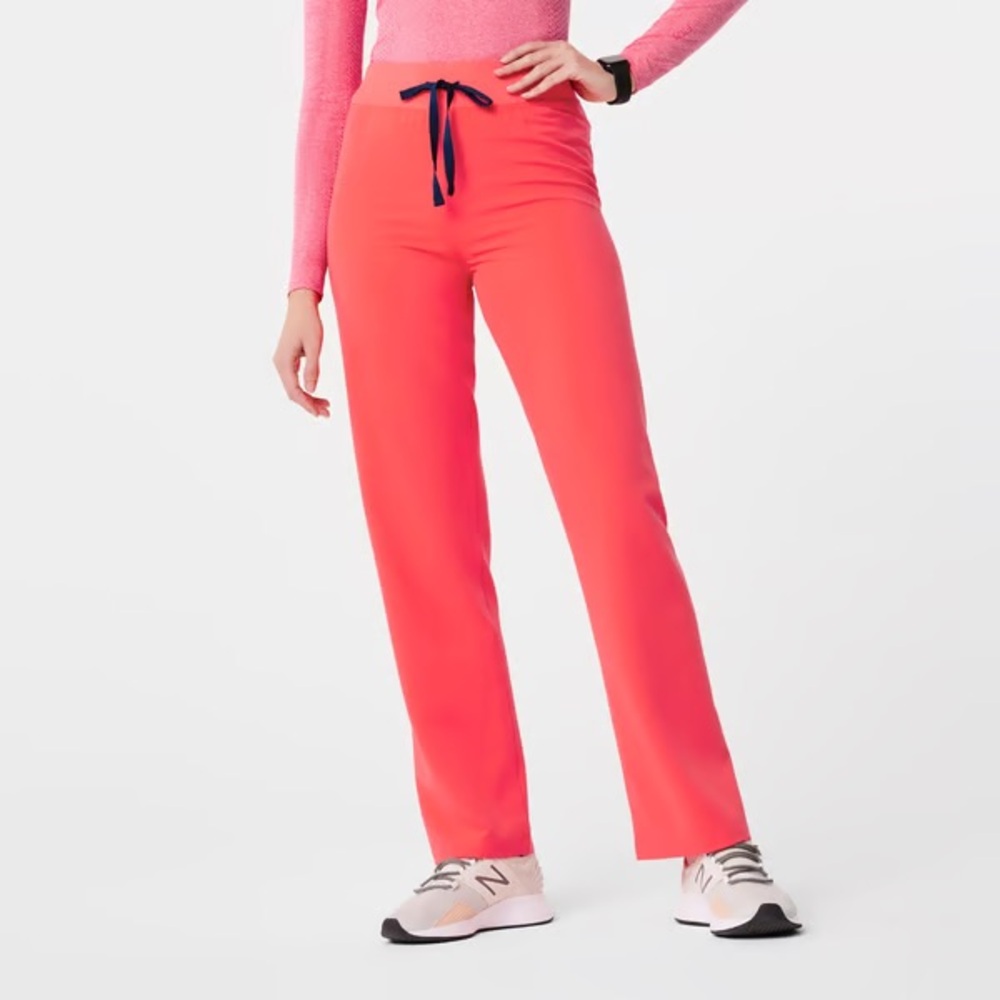 Figs - Fiery Coral high waisted Livingston scrub pants (XL Tall)